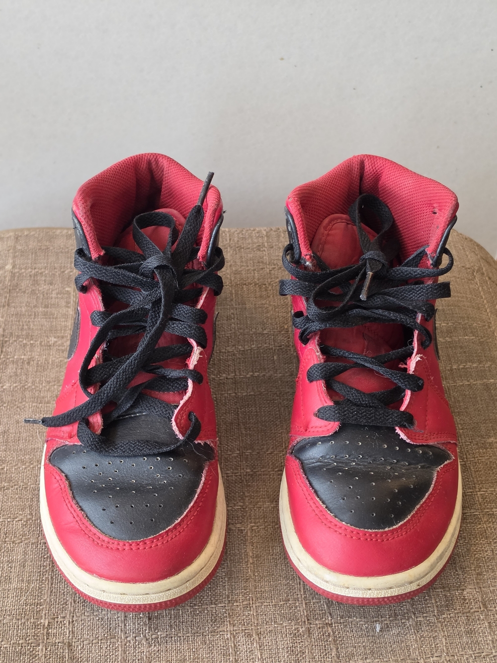 Nike Kids Red and Black High-Top Sneakers
